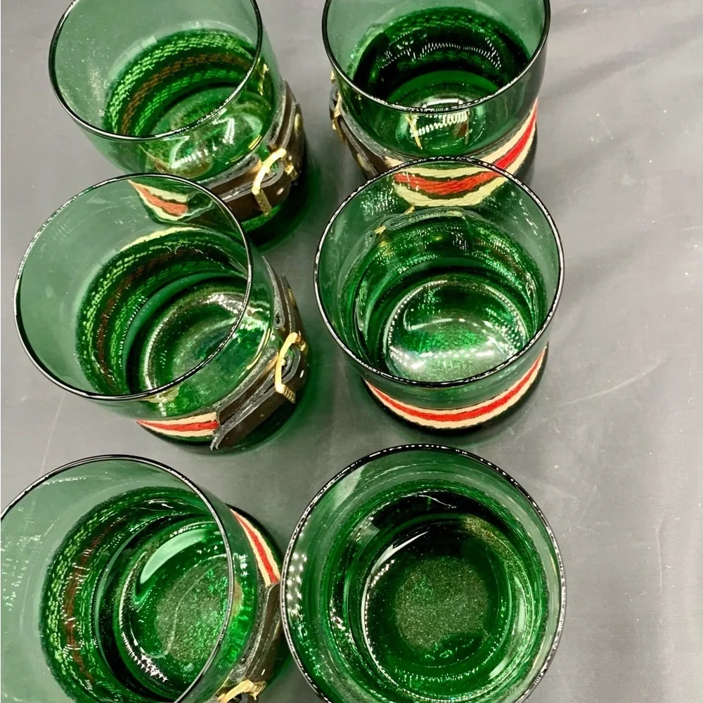 Unique Emerald Hand Blown Green Art Glasses